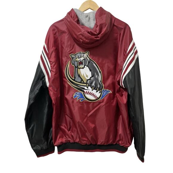 Sacramento River Cats Mens GIII Carl Banks Windbreaker Hooded Jacket Size L Red - Picture 1 of 10